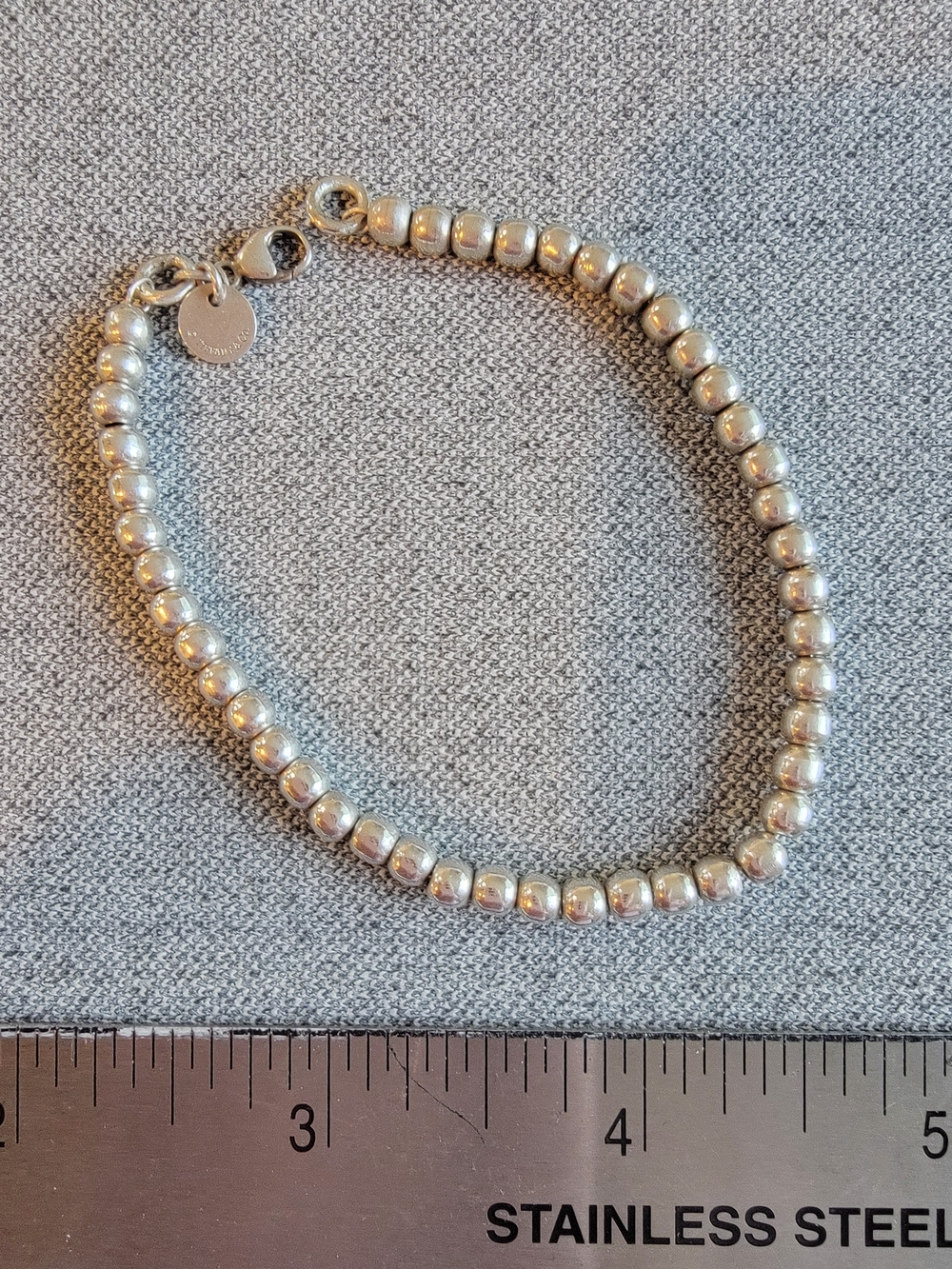 T&Co. Sterling Silver Beaded Bracelet - Silver